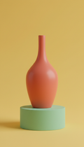 Mid-century Ceramic Vase With Swirl Glaze