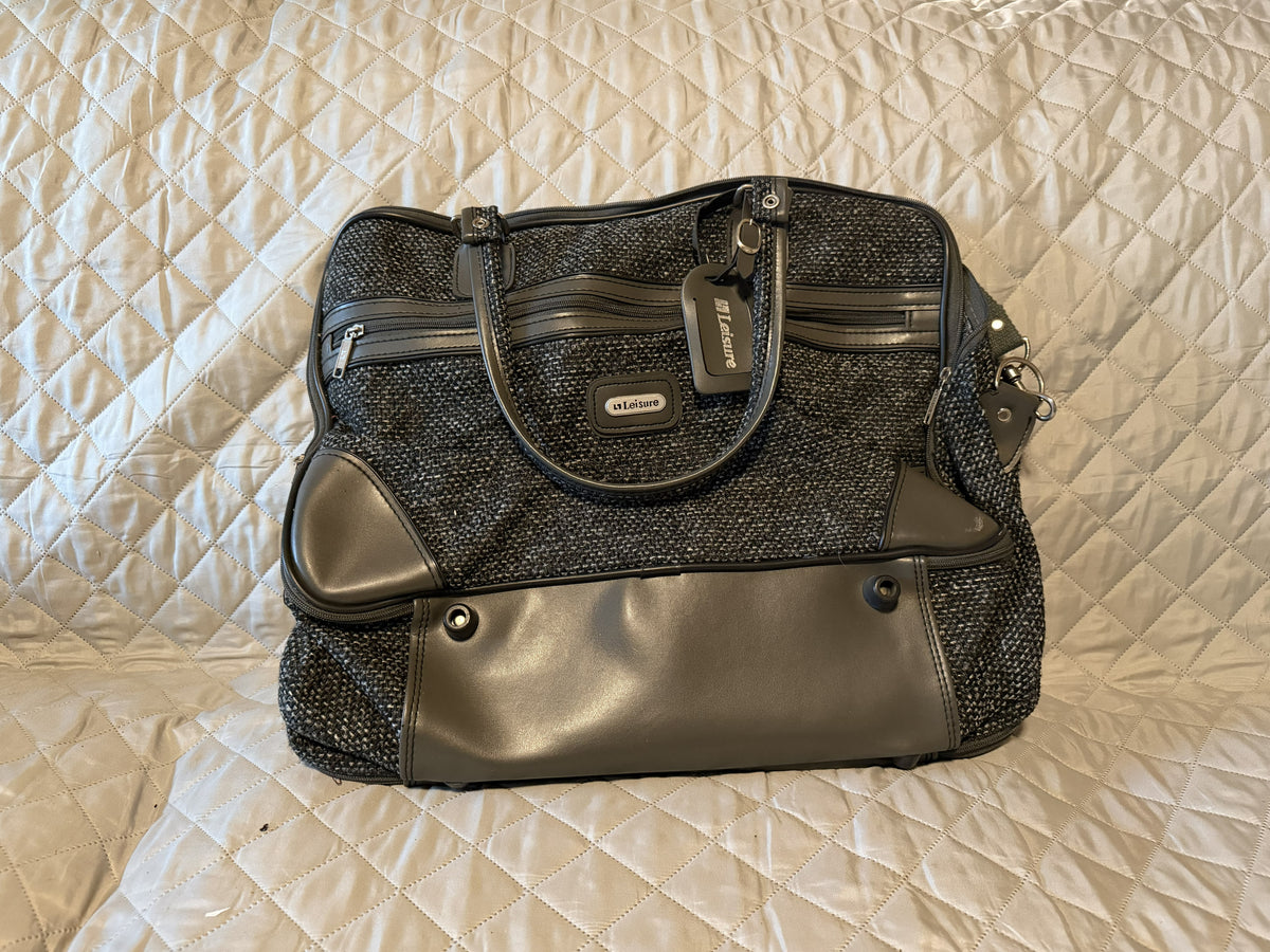 Leisure Tweed & Faux Leather Carry On Weekender Travel Bag