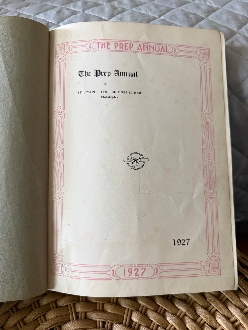 Antique 1927 St. Joseph's Prep High School Yearbook - The Prep Annual