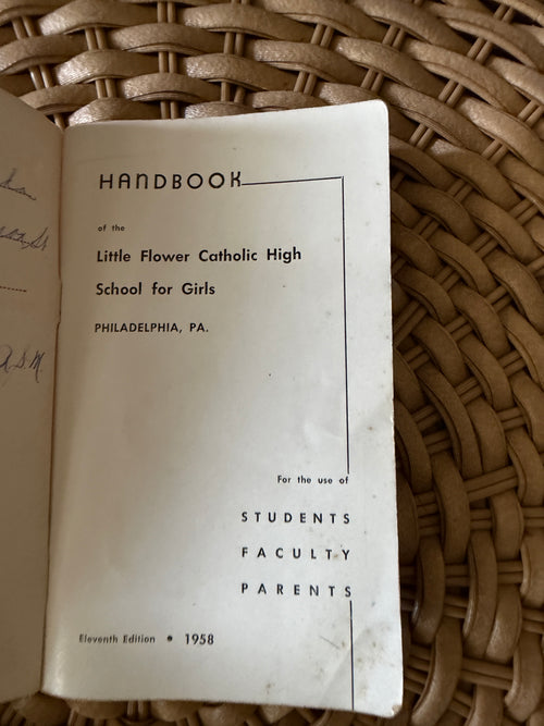 1958 Little Flower Catholic High School for Girls Student Handbook