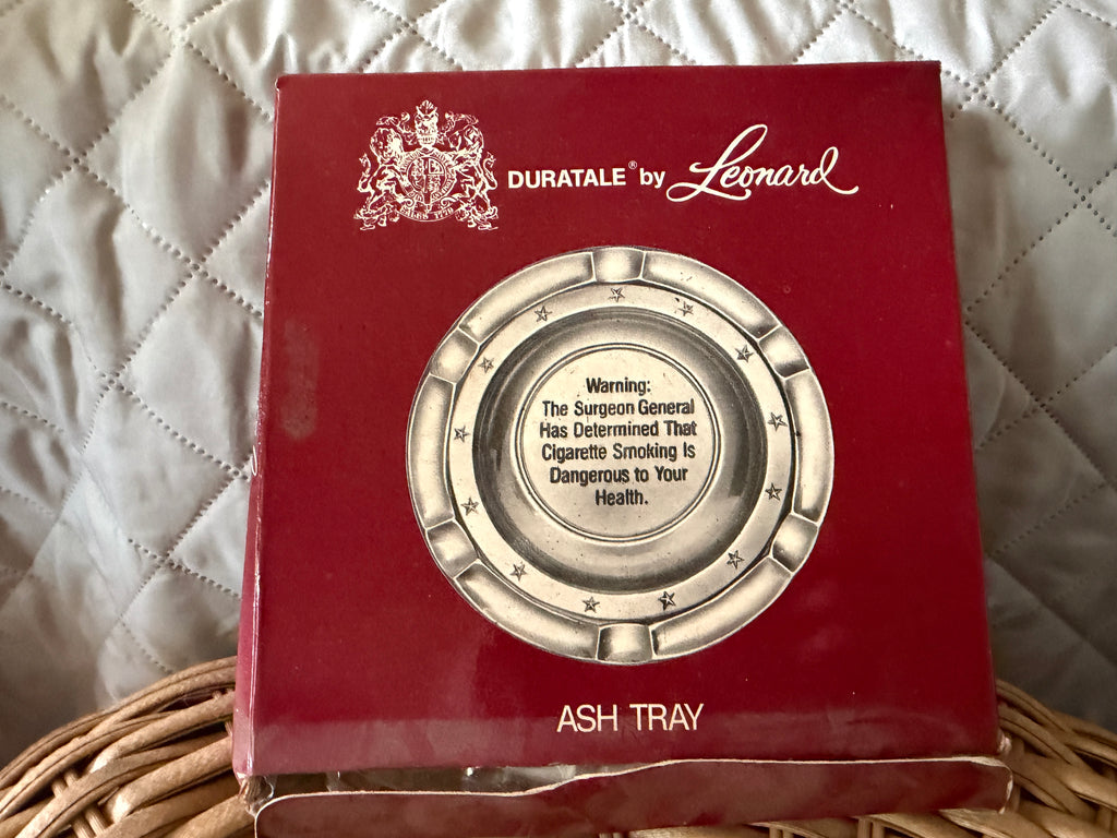Vintage Duratale by Leonard Pewter Surgeon General Warning Ashtray (NIB)