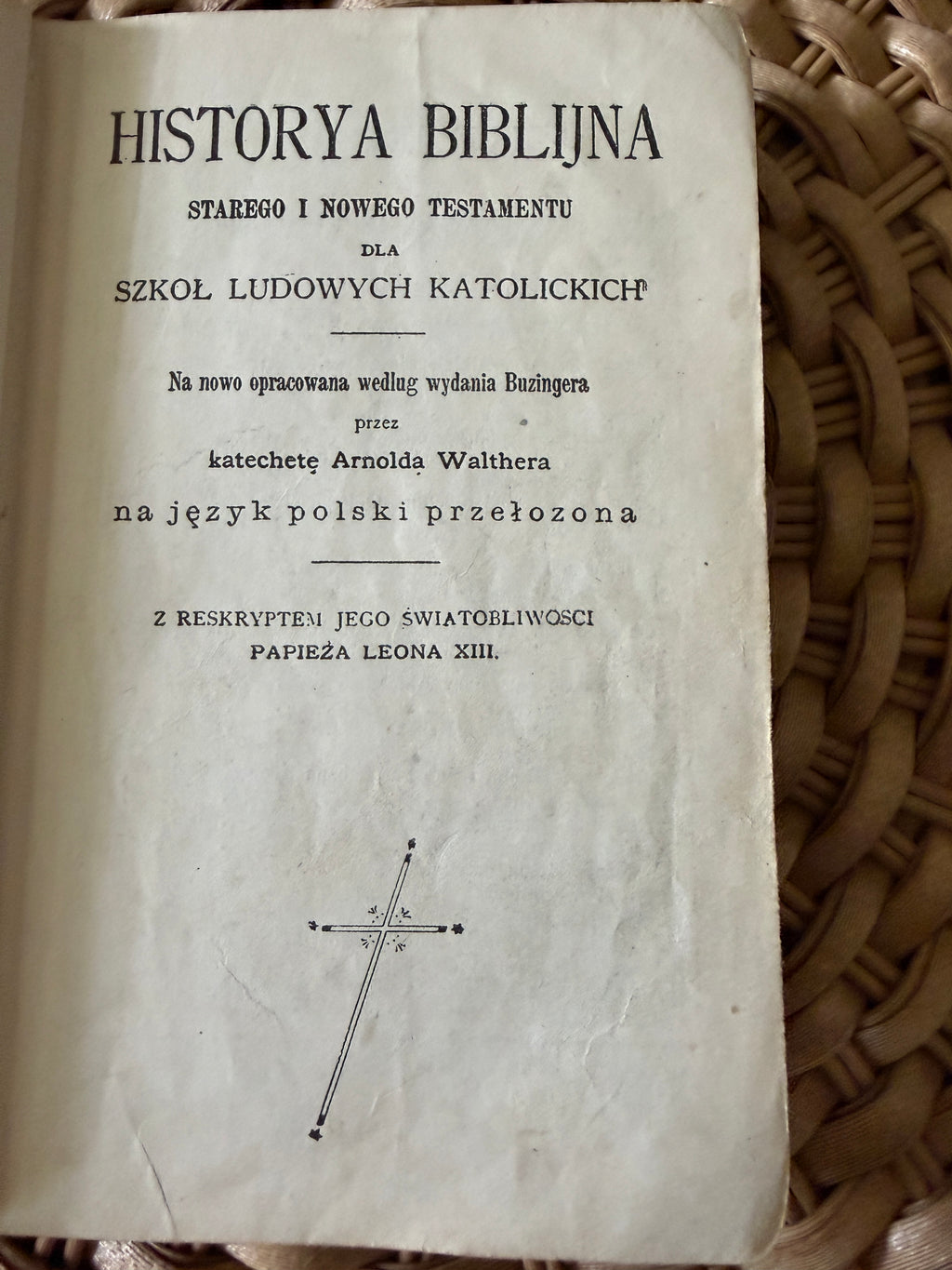 Antique 1910s Polish Catholic Book: "Historya Biblijna" (Stevens Point, WI)