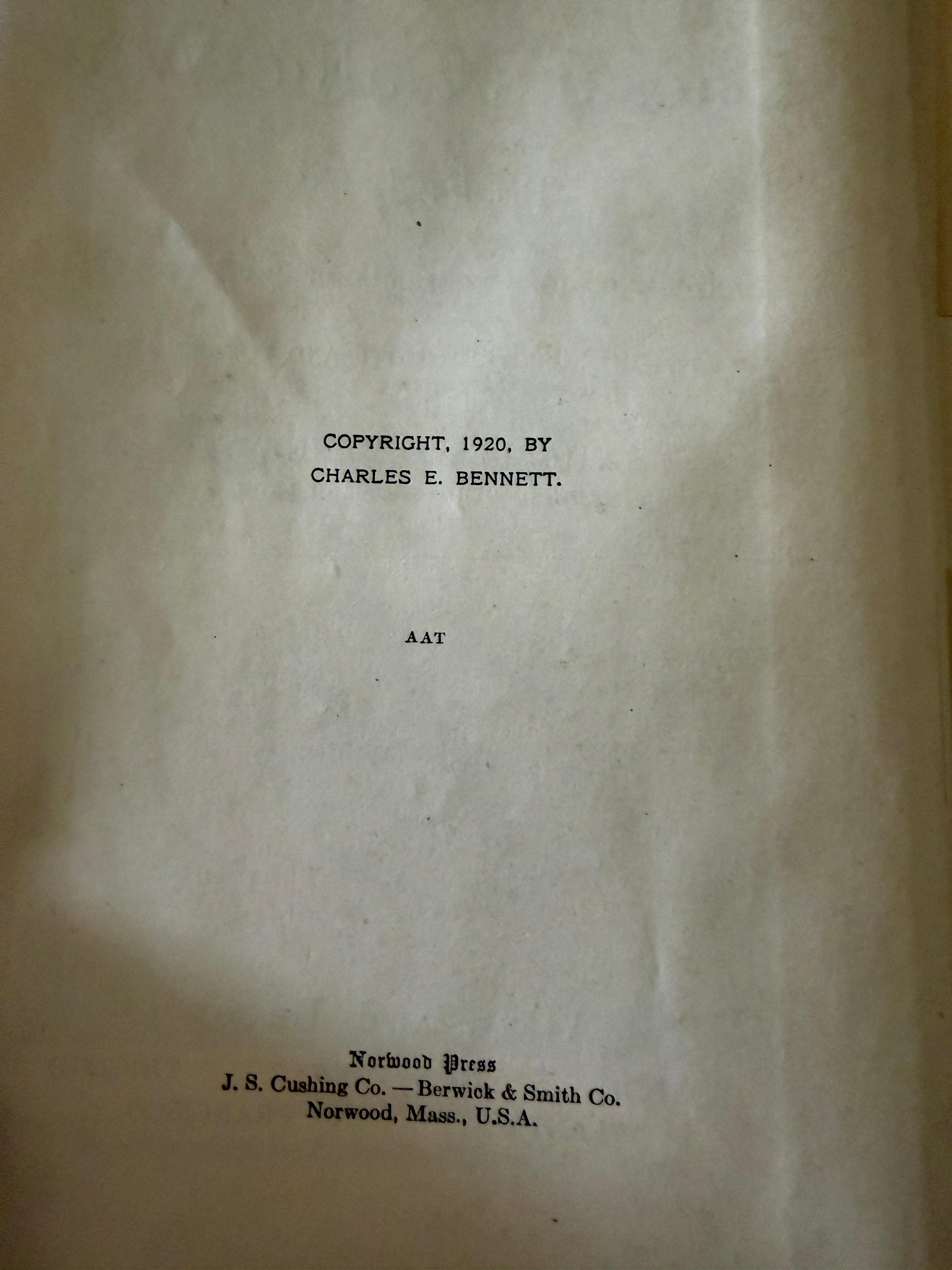 Antique 1920 Latin Textbook: "Caesar's Gallic War" by Charles E.