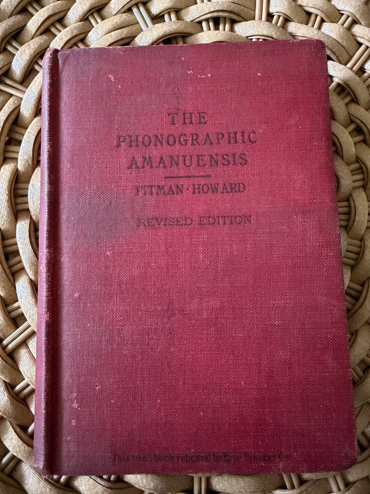 Antique 1919 Shorthand Book: "The Phonographic Amanuensis" by Howard & Pitman