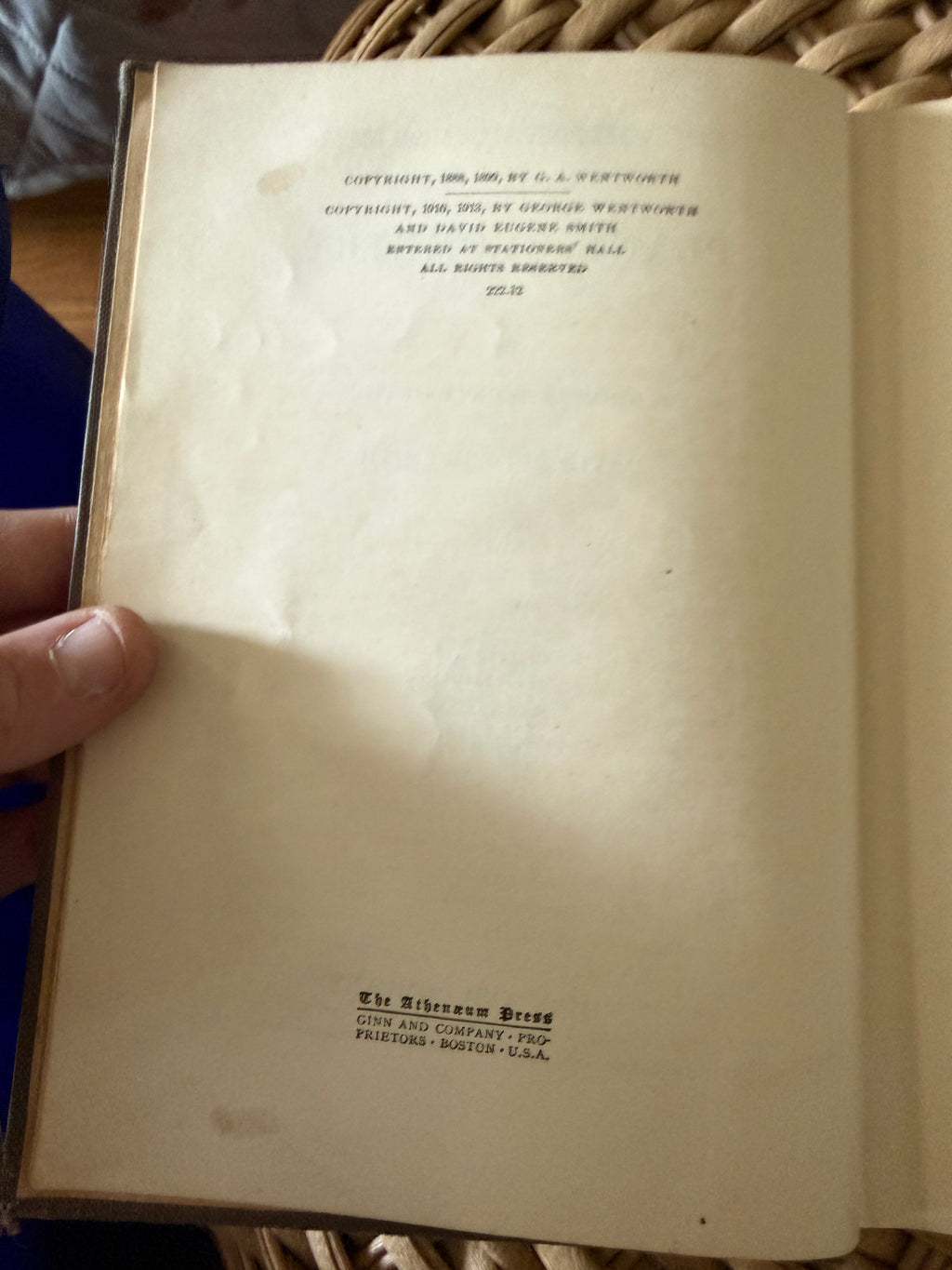 Antique 1913 Math Textbook: "A Second Course in Algebra" by Wentworth & Smith