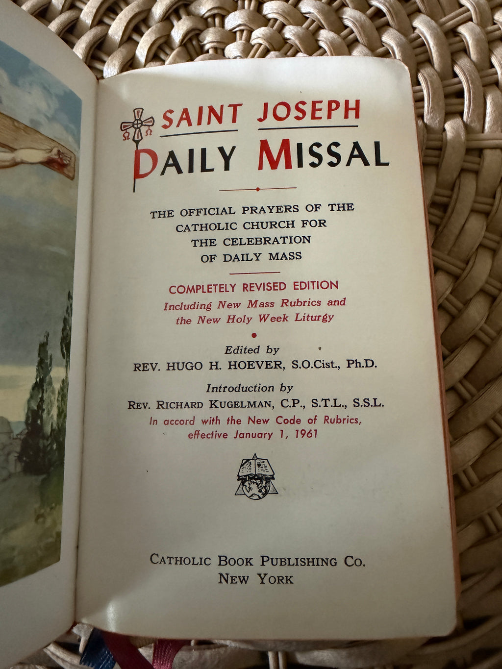 Vintage 1961 Book: "Saint Joseph Daily Missal" (Embossed Cover)