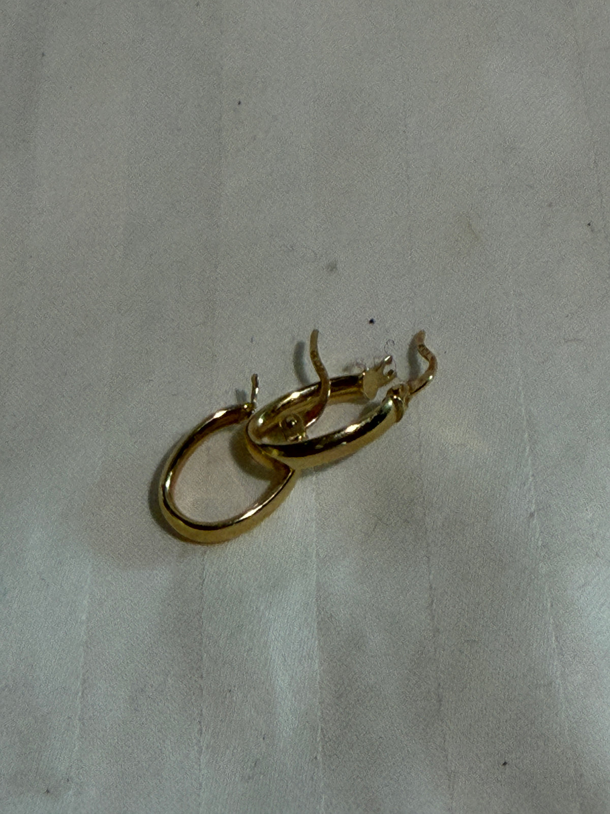 Gold-Tone Oval Hoop Earrings with Latch Back Closures