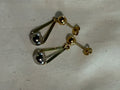 Two-Tone Gold & Silver Dangle Drop Stud Earrings