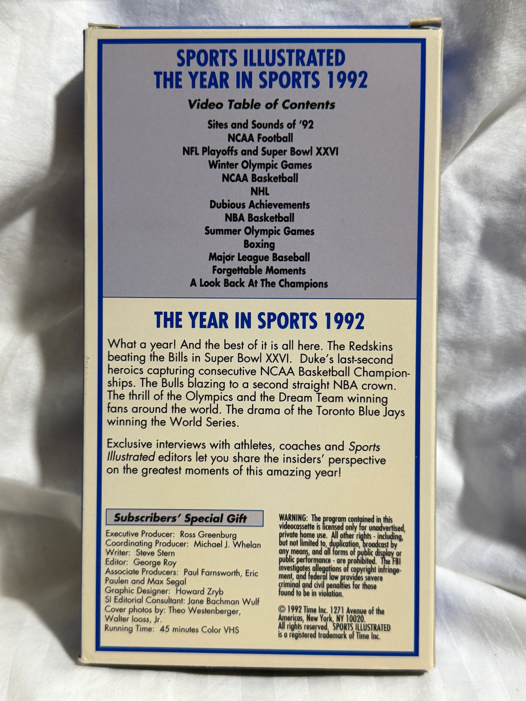 Sports Illustrated: 1992 The Year in Sports VHS Tape – Featuring USA Basketball Dream Team