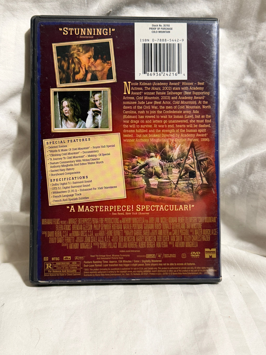 Cold Mountain Collector's Edition 2-Disc DVD Set – Jude Law, Nicole Kidman