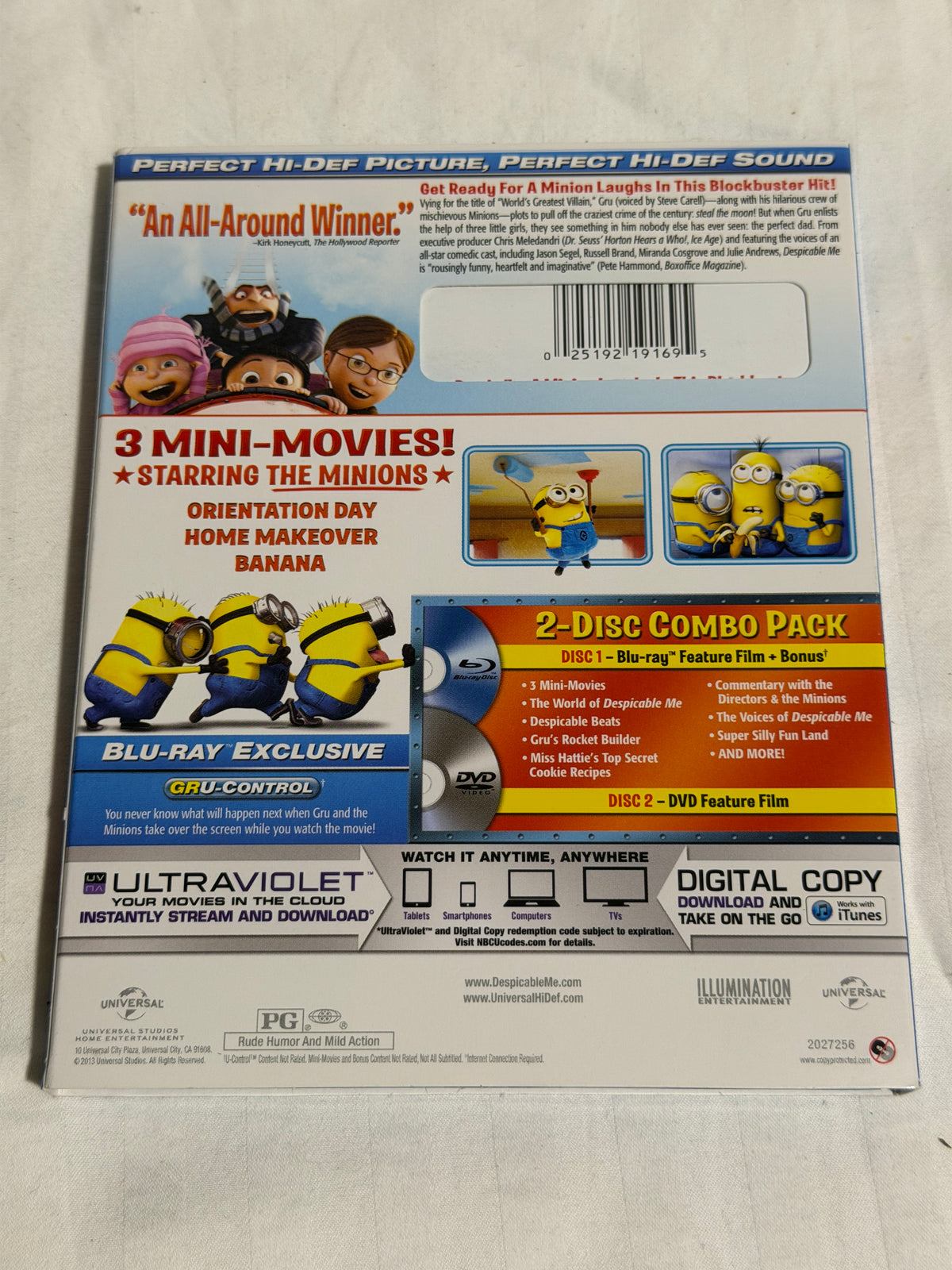 Despicable Me Blu-ray + DVD 2-Disc Combo Pack with Slipcover