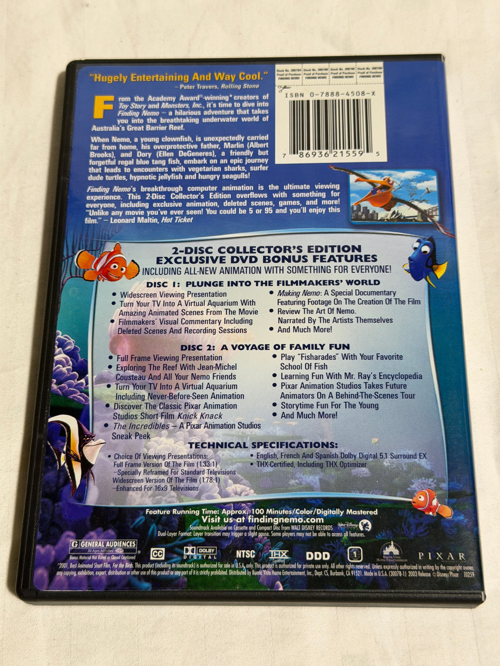 Disney Pixar Finding Nemo 2-Disc Collector's Edition DVD Set