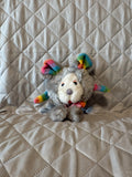 1980s Rainbow Winged Mouse Plush Hanging Ornament Clip