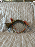 Brass Fox Hunting Bugle Horn with Orange Tasseled Cord