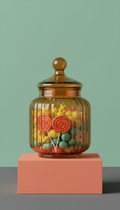 Retro Glass Candy Jar With Lid