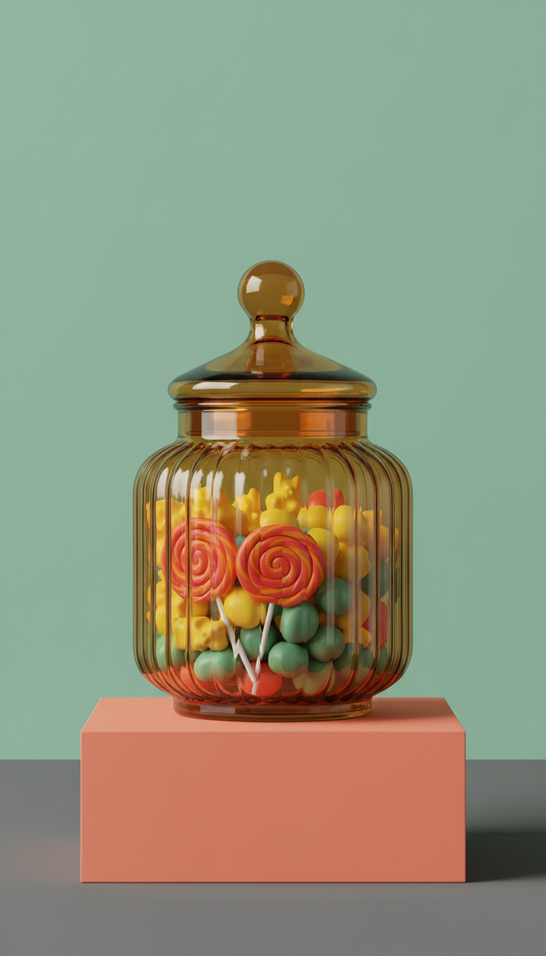 Retro Glass Candy Jar With Lid
